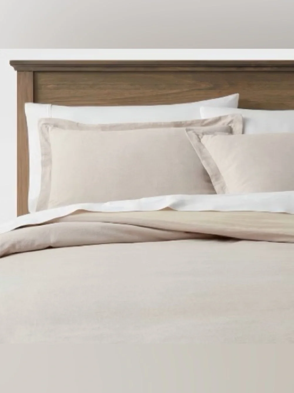 Full/Queen Cotton Linen Chambray Duvet Cover & Sham Set {Khaki}- Threshold